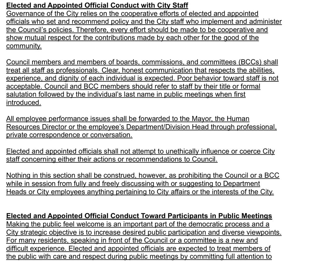 Code of Conduct Changes