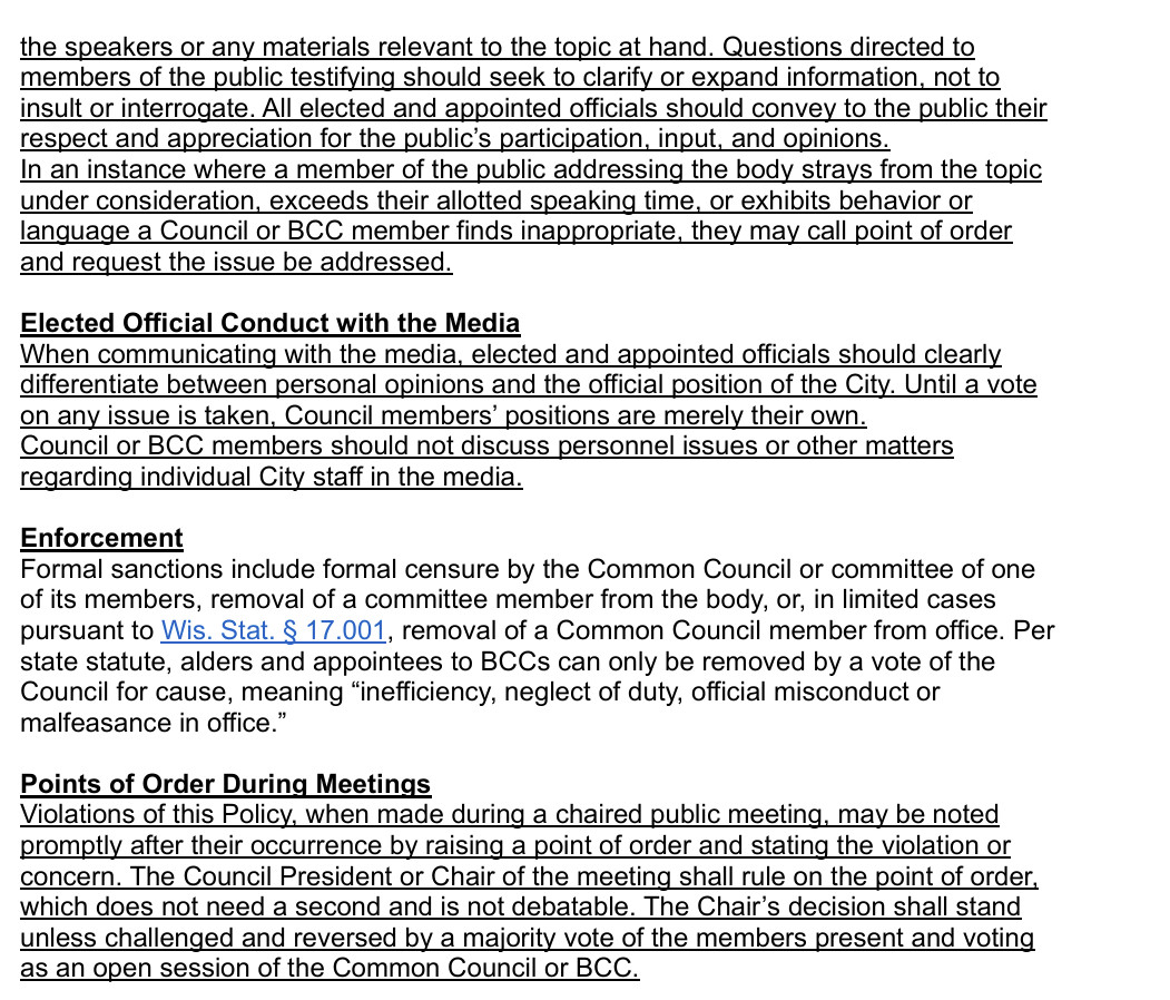 Code of Conduct Changes