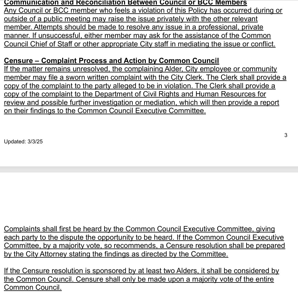 Code of Conduct Changes